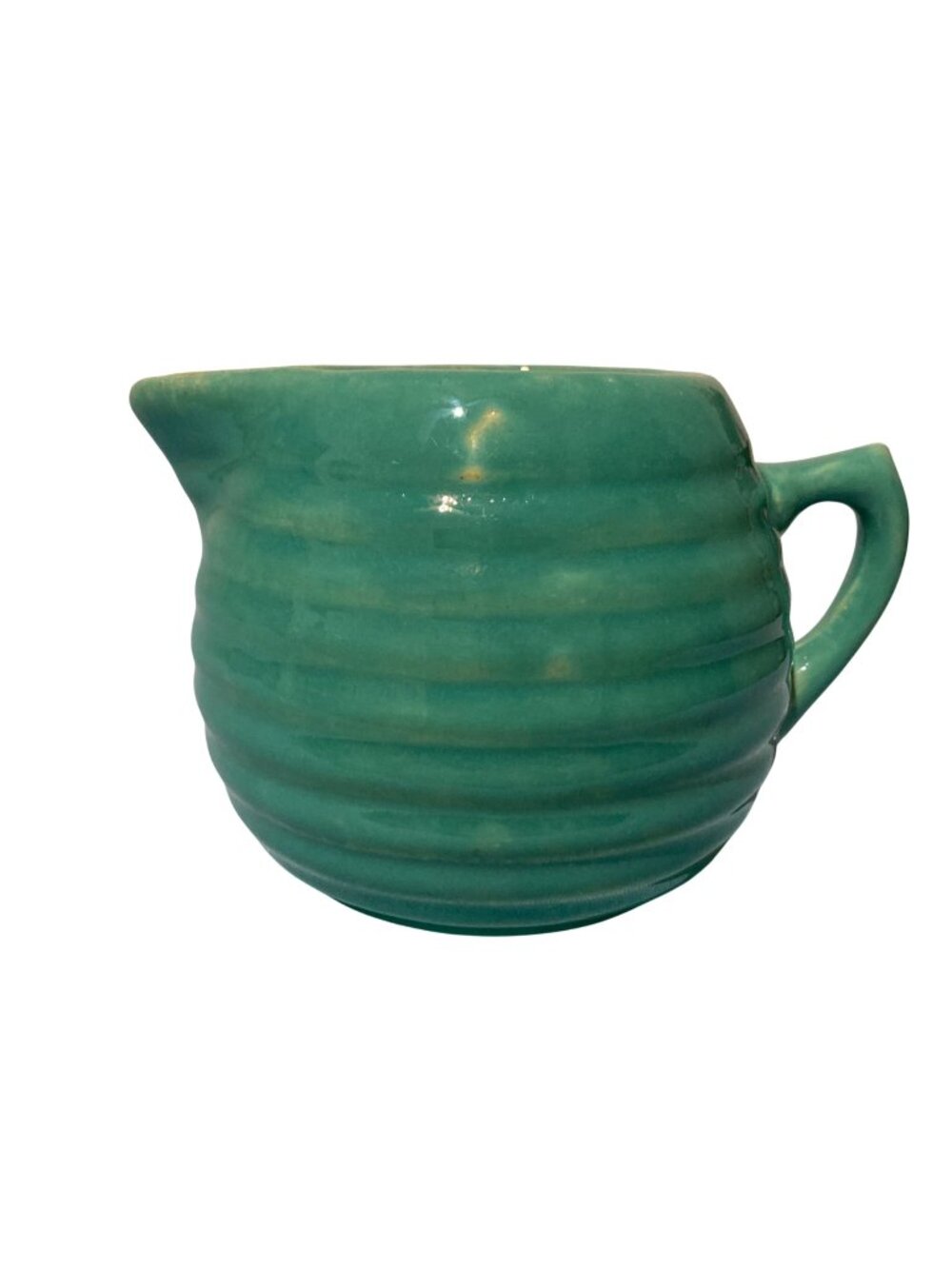 Vintage Bauer Pottery Green Large Creamer Ring Ware